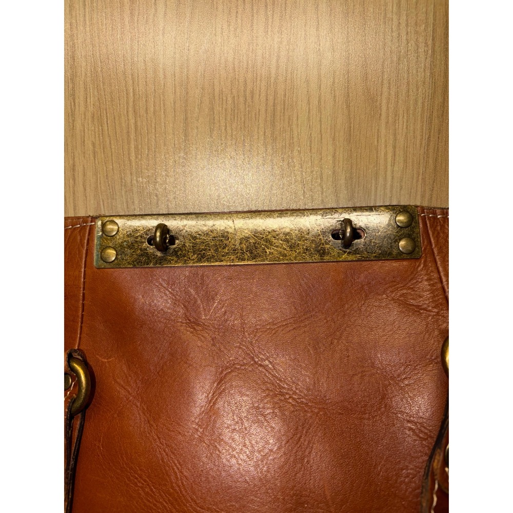 Patricia Nash Brown Leather Classic Studded Double Handle Tote Bag - Picture 7 of 9